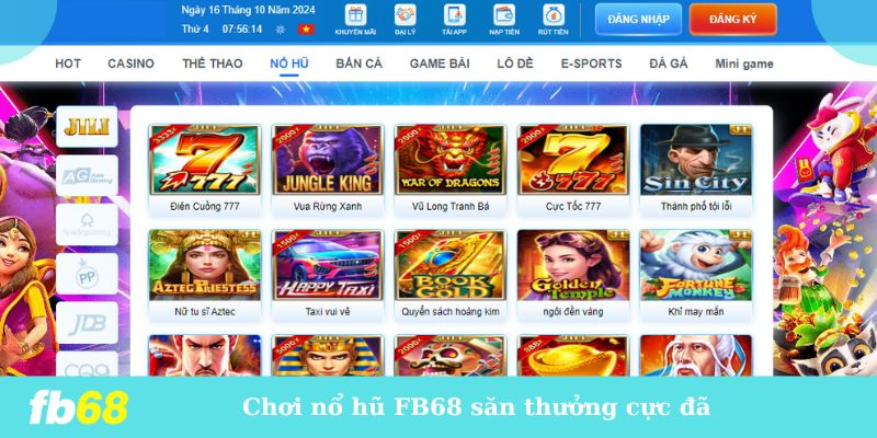 Chơi nổ hũ FB68 săn thưởng cực đã