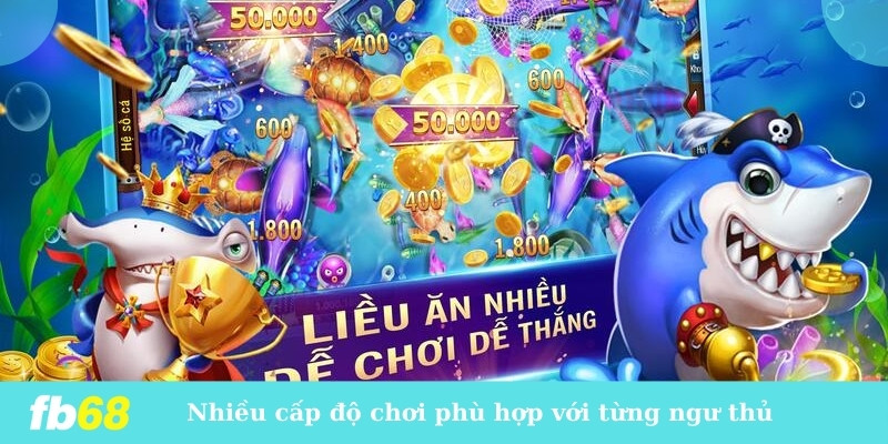 Nhiều cấp độ chơi phù hợp với từng ngư thủ