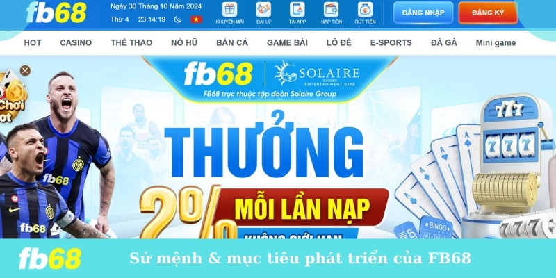 Sứ mệnh & mục tiêu phát triển của FB68